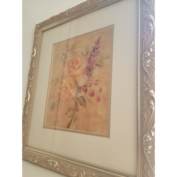 BRAND NEW 4 Piece Set: Vintage Framed French Jaune, Blanche, Rose, Paix - Picture 10 of 16